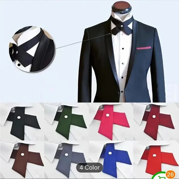 Adjustable Black Cross Bow tie - Picture 11 of 12